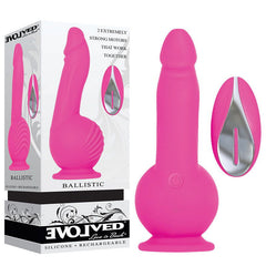 Evolved Ballistic 19 cm Rechargeable Vibrating Dong with Balls Motor & Remote - Shhh...