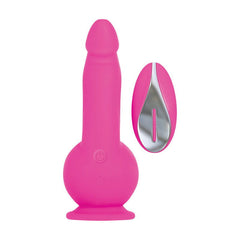 Evolved Ballistic 19 cm Rechargeable Vibrating Dong with Balls Motor & Remote - Shhh...
