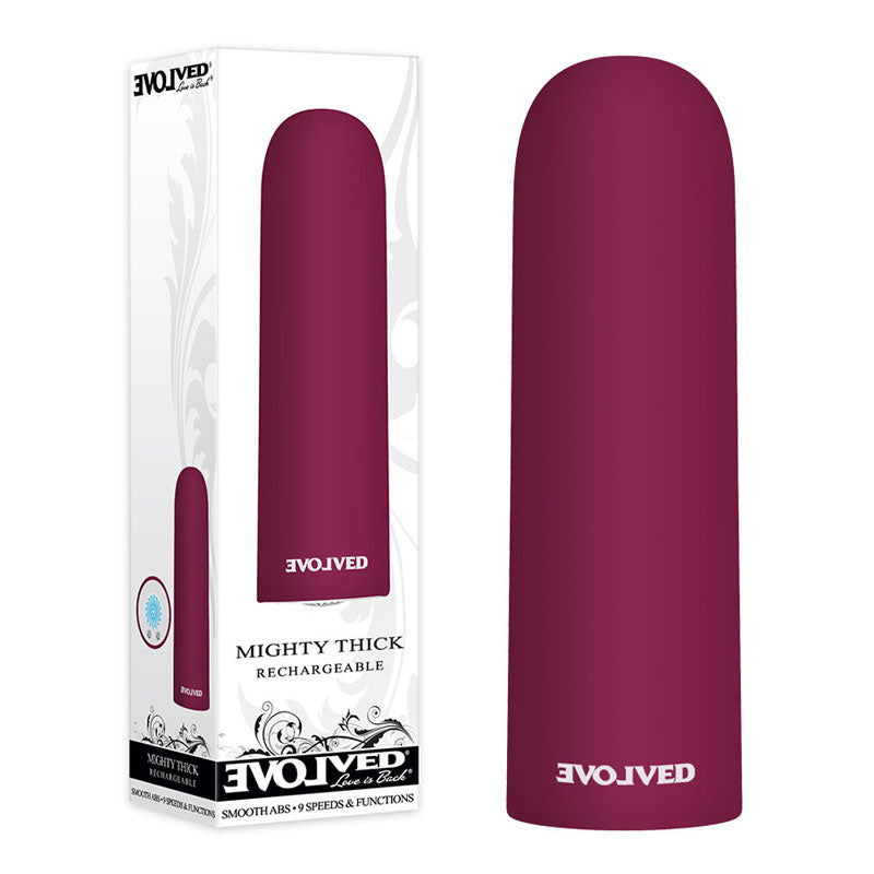 Evolved Mighty Thick - Burgundy 9 cm USB Rechargeable Bullet - Shhh...