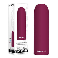 Evolved Mighty Thick - Burgundy 9 cm USB Rechargeable Bullet - Shhh...