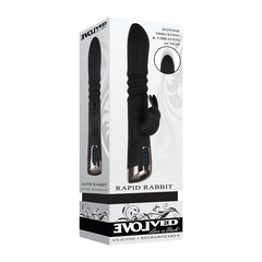 Evolved Rapid Rabbit - 25.4 cm USB Rechargeable Thrusting Rabbit Vibrator - Shhh...