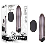 Evolved Travel-Gasm - Gray 9 cm USB Rechargeable Bullet with Travel Case - Shhh...