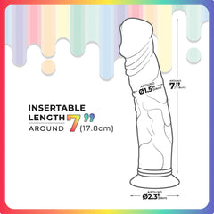 Jellido PVC Translucent Colour Dildo 18cm