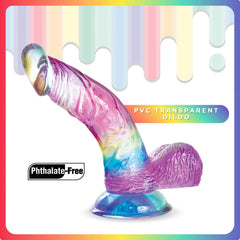 Jellido PVC Translucent Colour Curved Dildo 14cm