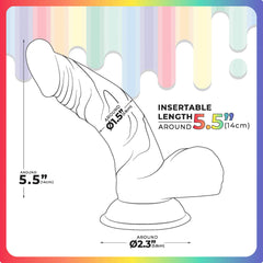 Jellido PVC Translucent Colour Curved Dildo 14cm