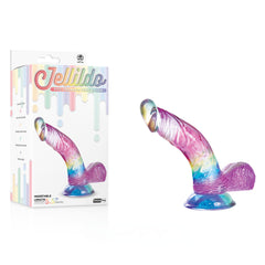 Jellido PVC Translucent Colour Curved Dildo 14cm