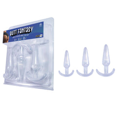 Butt Fantasy Triple Tapered Beginners Butt Plug Set - 3 Sizes Clear