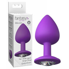 Fantasy For Her Little Gem Large Plug - Purple 9.6 cm Butt Plug with Jewel Base - Shhh...