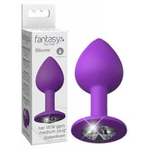 Fantasy For Her Little Gem Medium Plug - Purple 8.1 cm Butt Plug With Jewel Base - Shhh...