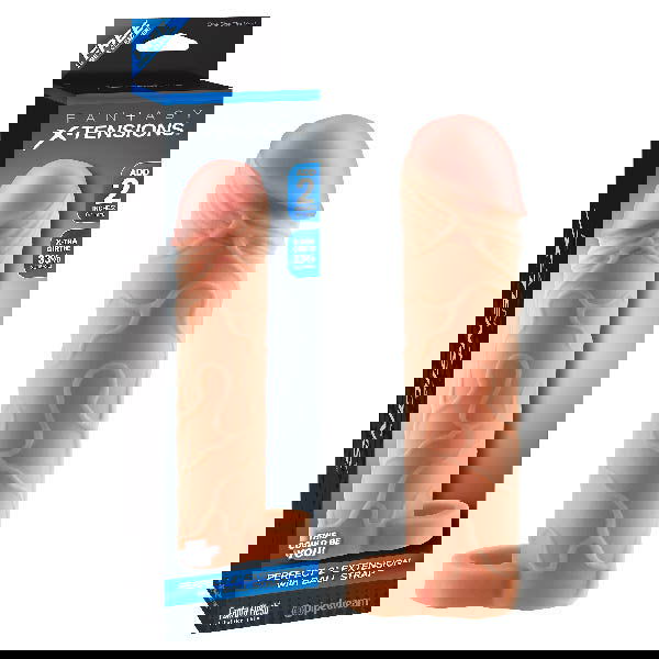 Fantasy X-Tensions Perfect 2'' Extension With Ball Strap - Penis Extension Sleeve with Ball Strap - Shhh...