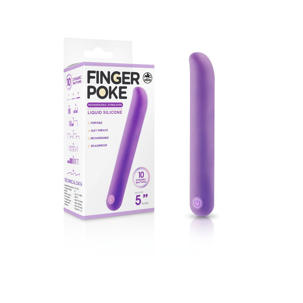 Finger Poke 13cm Rechargeable Stimulator - Purple - Shhh...