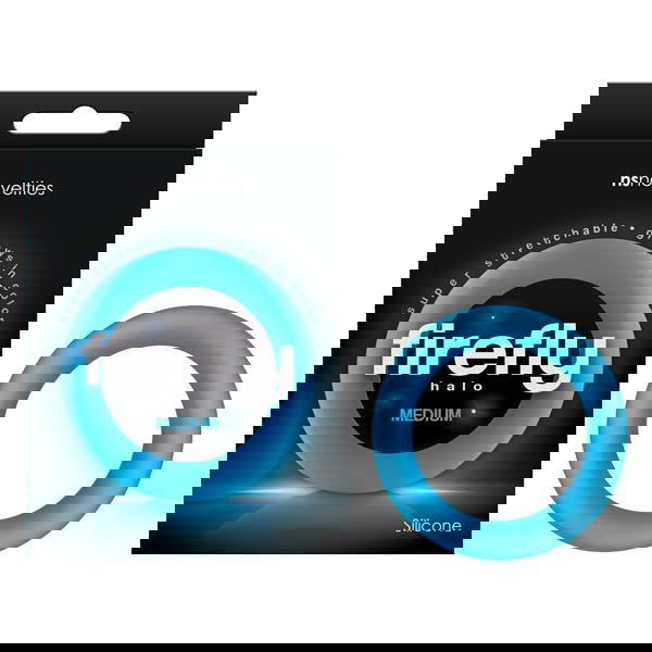 Firefly Halo Glow-in-the-Dark Cock Ring - Medium Blue - Shhh...