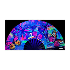 Flutter By Butterfly Blacklight Folding Fan - Shhh...