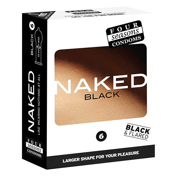 Four Seasons Naked Black - Ultra Thin Black Condoms - 6 Pack - Shhh...