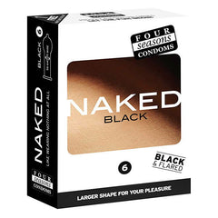 Four Seasons Naked Black - Ultra Thin Black Condoms - 6 Pack - Shhh...