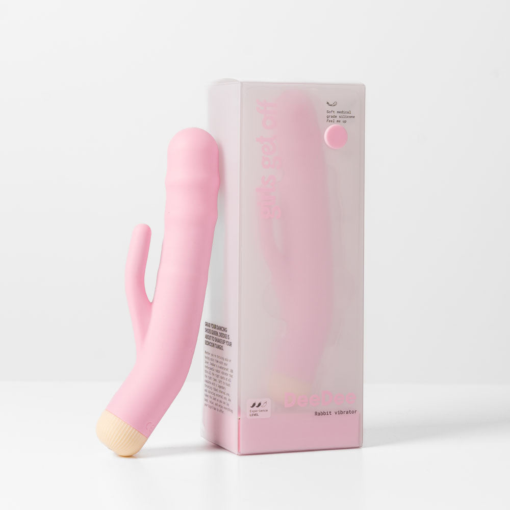 Girls Get Off - DeeDee - Pink 19 cm USB Rechargeable Thrusting Rabbit Vibrator