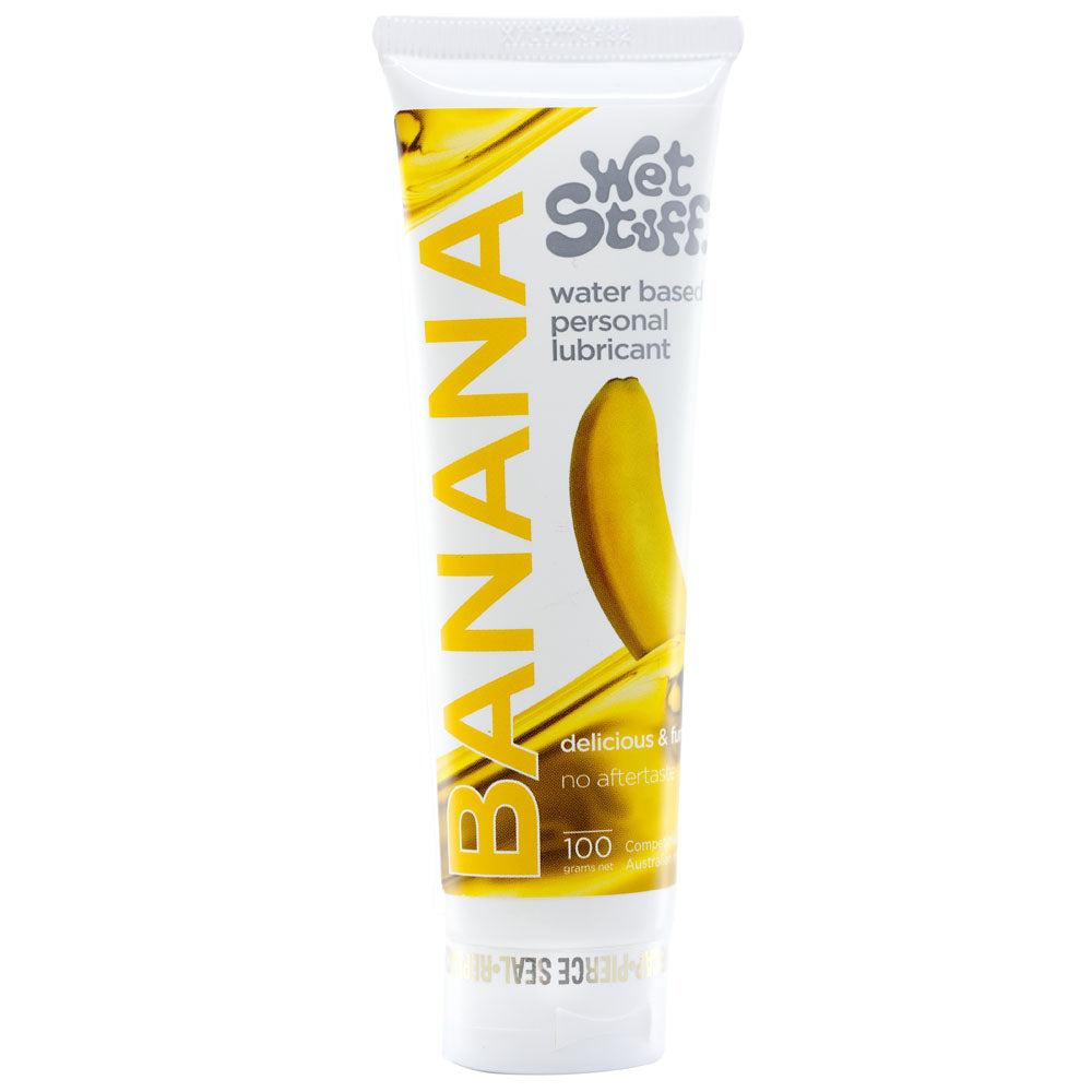 Wet Stuff BANANA Flavoured Water Based Lubricant 100 grams Shhh Australia