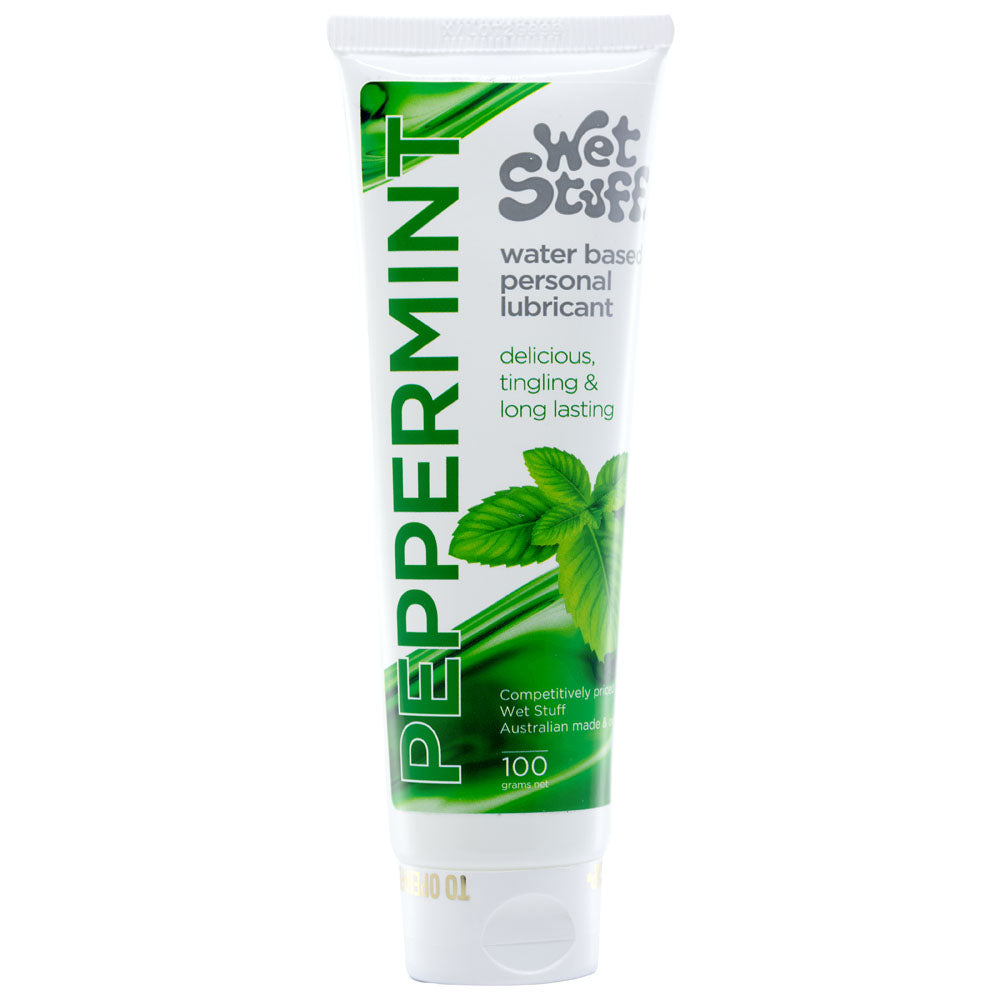 Wet Stuff PEPPERMINT Flavoured Water Based Lubricant 100 grams Shhh Australia