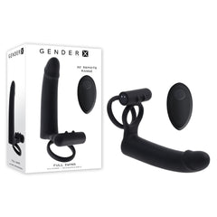 Gender X FULL SWING - USB Rechargeable Vibrating Cock Ring with Double Penetrator Dildo