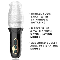 Adam & Eve Adam's Gawk Gawk Rotating Masturbator - Clear