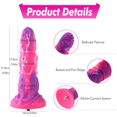 HiSmith Fantasy Tentacle Dildo with Kliclok - Pink 21.8 cm Fantasy Dildo with Kliclok Machine Attachment