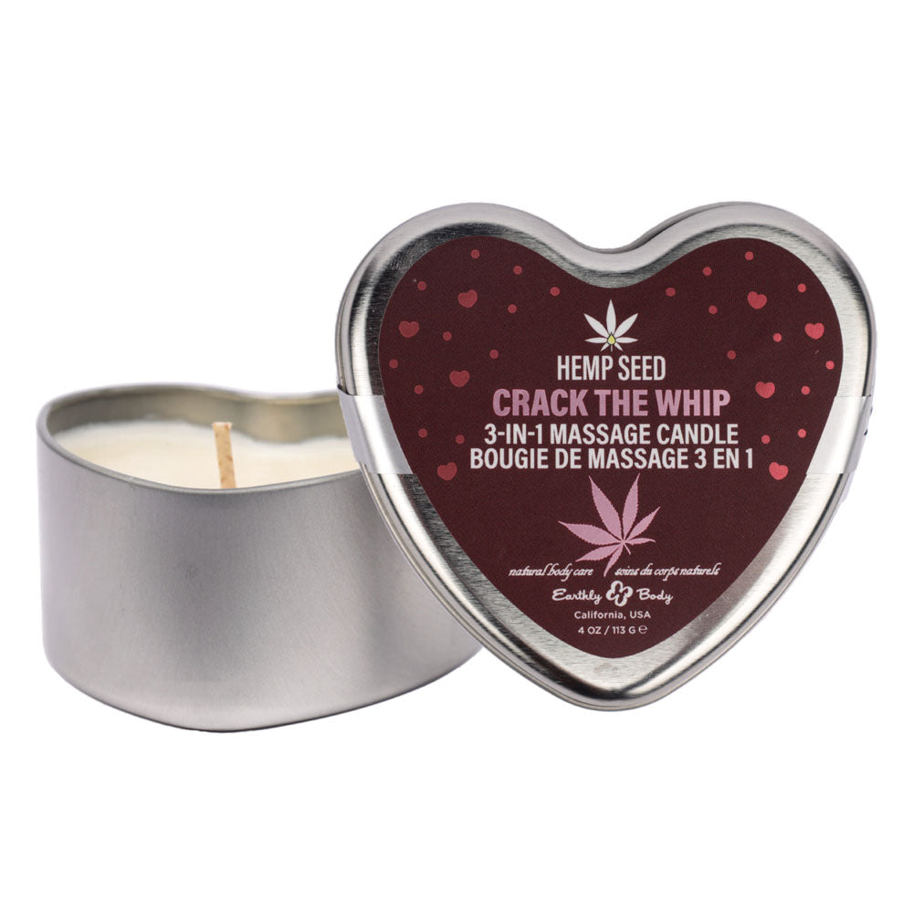 EB Hemp Seed 3 in 1 Massage Heart Candle - Crack The Whip 113 g