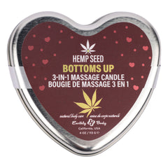 EB Hemp Seed 3 in 1 Massage Heart Candle - Bottom's Up 113 g