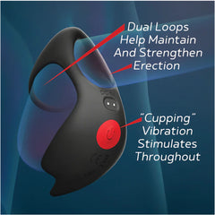 Red Dot Rings V3 - Vibrating Cock & Ball Ring with Remote