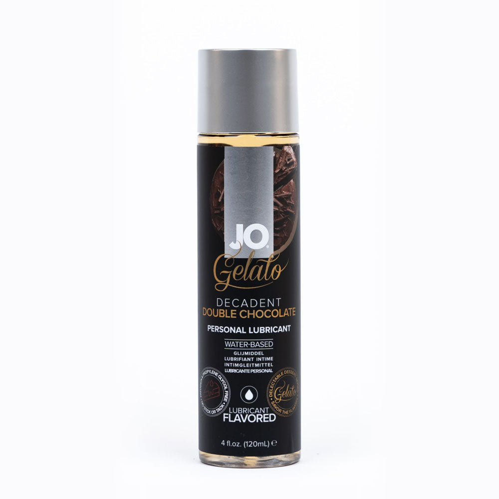 JO Gelato Decadent Double Chocolate Flavoured Water Based Lubricant - 120 ml bottle.
