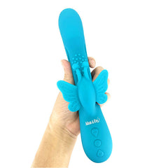 Adam & Eve BUTTERFLY EMBRACE - Blue - Blue 24.1 cm USB Rechargeable Butterfly Vibrator
