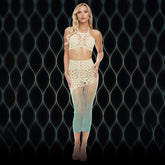 LAPDANCE Green Goddess 2-pc Set - Cream/Green - One Size