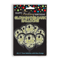 Glitterati Glow In The Dark Happy Fucking Birthday Balloons 8 Pack