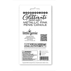 Glitterati Metallic Pink Penis Candle - 10 cm Penis Party Candle