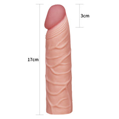 Pleasure X-Tender 2.5 cm Trimmable Penis Extension Sleeve - Flesh