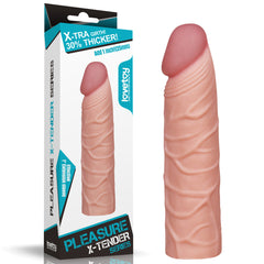 Pleasure X-Tender 2.5 cm Trimmable Penis Extension Sleeve - Flesh