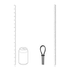 LEVELZ Wide Adjustable Silicone Lasso Cock Ring - Black Adjustable Cock Ring