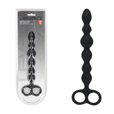 LEVELZ Beaded Silicone Anal Probe with Double Loop - Black 24.5 cm Anal Beads