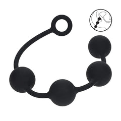 LEVELZ Round Anal Balls - XL - 50mm - Black 46.5 cm XL Anal Beads