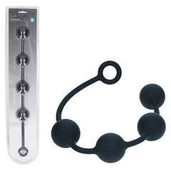 LEVELZ Round Anal Balls - XL - 50mm - Black 46.5 cm XL Anal Beads