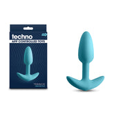 Techno Trance 10.9 cm USB-R Vibrating Butt Plug with App Control - Blue