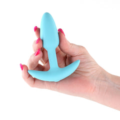 Techno Trance 10.9 cm USB-R Vibrating Butt Plug with App Control - Blue