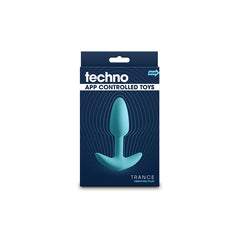 Techno Trance 10.9 cm USB-R Vibrating Butt Plug with App Control - Blue