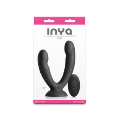 INYA Duet - Black - Black USB Rechargeable Vibrating Double Dildo with Wireless Remote