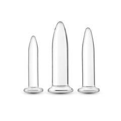 Crystal - 3pc Trainer Kit - - Glass Anal Plugs - Set of 3 Sizes