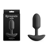 Renegade Pulse - Black - Black 11 cm USB Rechargeable Vibrating Butt Plug
