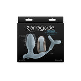 Renegade Pinnacle - Grey - Grey USB Rechargeable Vibrating Butt Plug with Cock Ring