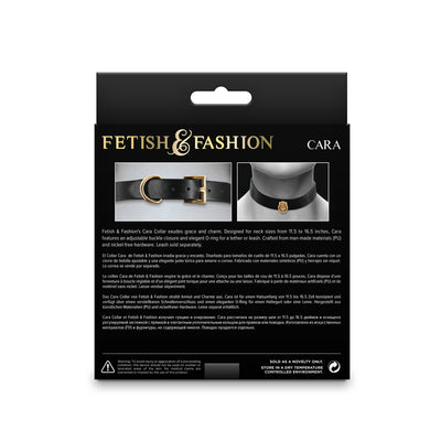 Fetish & Fashion Cara Collar - Black with Rose Gold Buckle