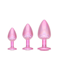 OUCH! Paris Collection Metal Anal Plug Set with Gem Bases - 3 Sizes