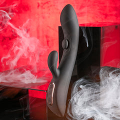 Playboy THATS THE SPOT 23.3 cm USB-R Rabbit Vibe with G-Spot Tapper - Black