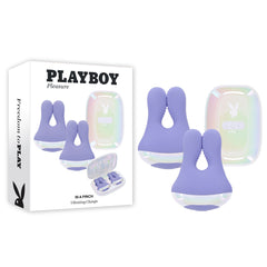 Playboy Pleasure IN A PINCH - Rechargeable Vibrating Nipple Clamps with Charging Carry Case